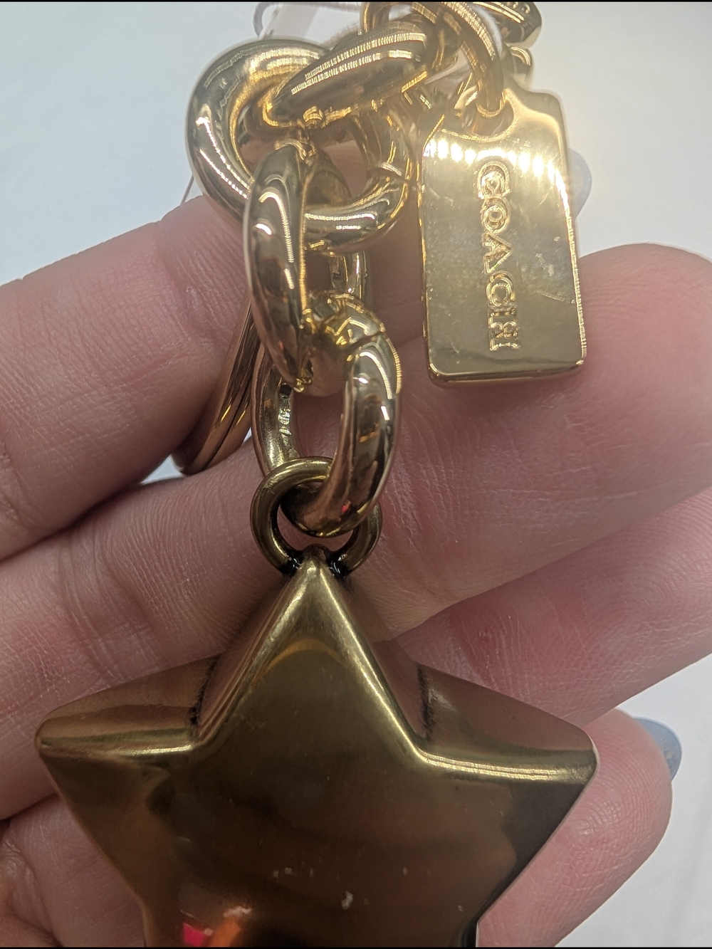 Coach Gold-Tone Star Keychain/Bag Charm - NWT - Picture 4 of 6